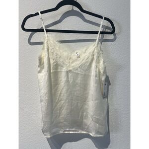 BP Babydoll Lace Trim Cream Cami Spaghetti Strap‎ Size Small Y2K Fairy